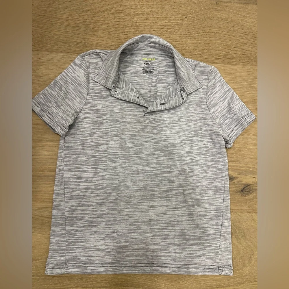 Tek Gear Kids Polo Shirt Trio - Black, Gray, Light Blue Size M(10/12) - Picture 5 of 9